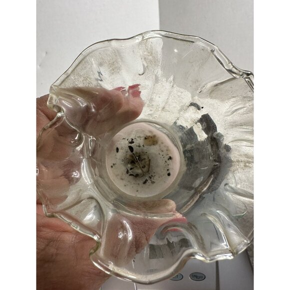 Punched Pierced Tin Votive Candle Holder with Handle Shade Glass Globe - Picture 6 of 9